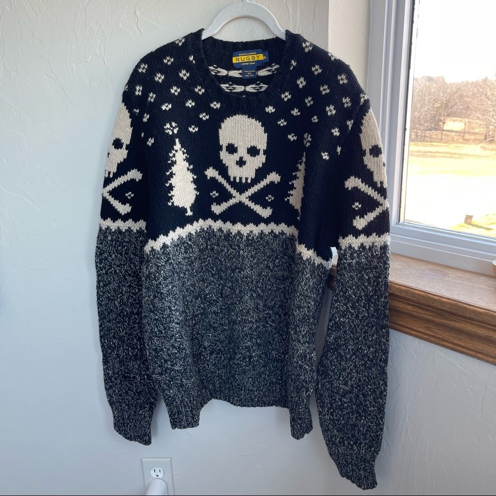 Rugby Ralph Lauren skull and crossbones Christmas sweater